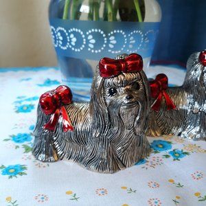 Silver plate Yorkie Salt & Pepper Shakers